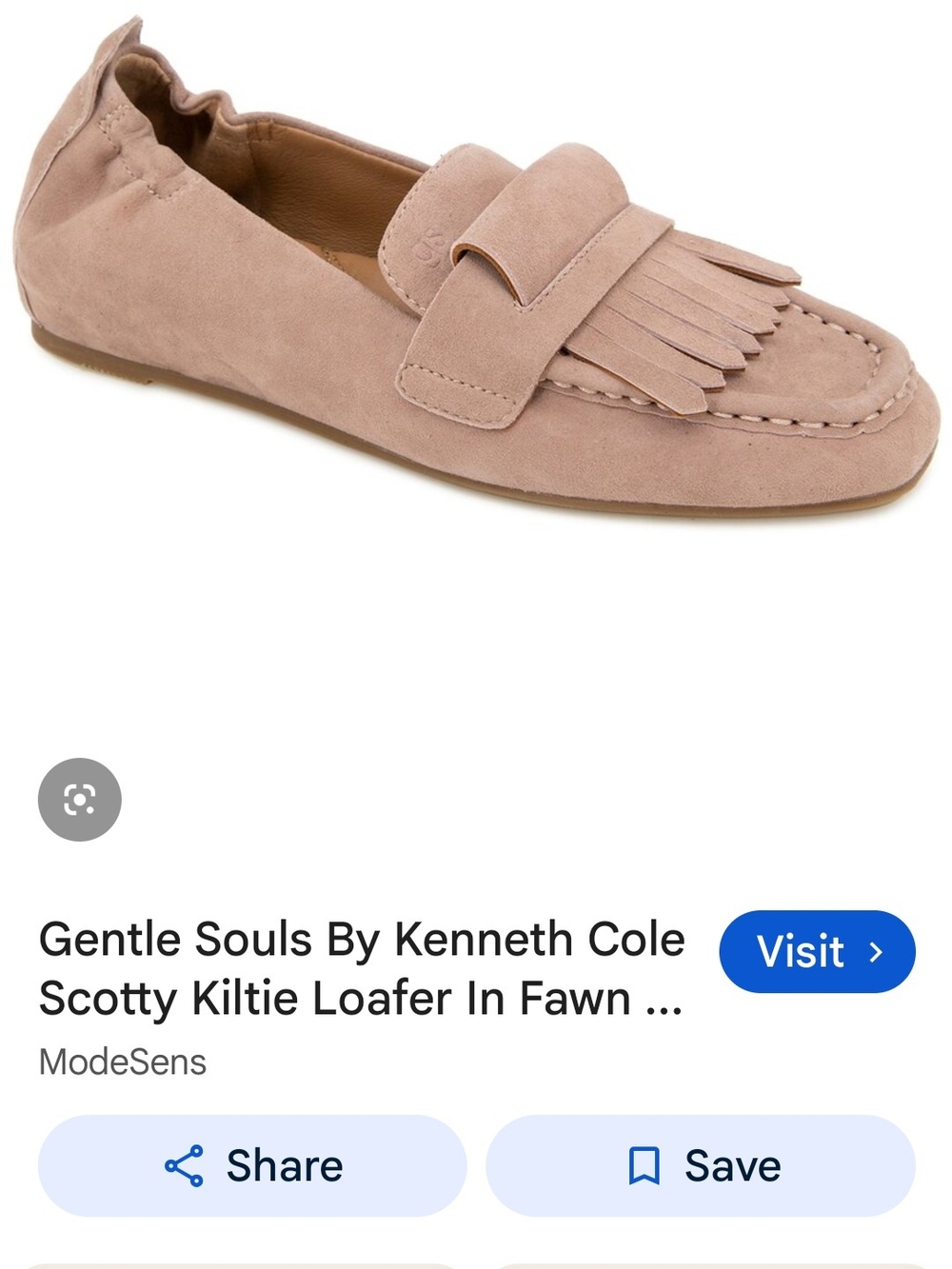 Womens gentle souls By Kenneth Cole Fawn Suede Scotty Loafers Size 5.5